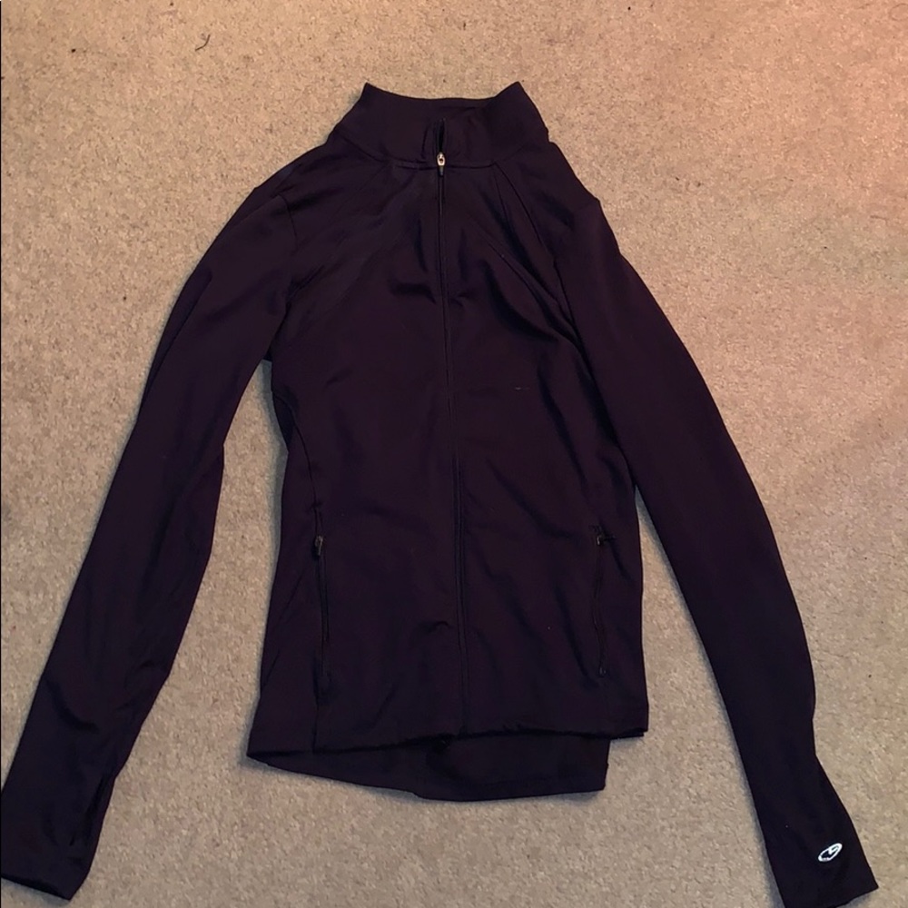 Dark purple workout zip up sweatshirt